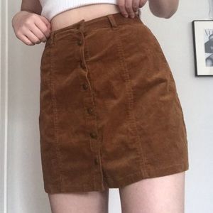 Button up suede skirt